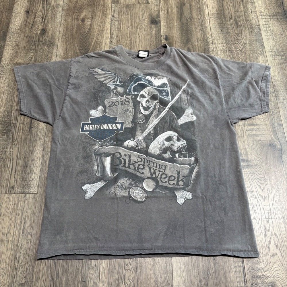 Harley-Davidson T-Shirt Mens XL Gray Good 2018 Spring Bike Week Myrtle Beach SC